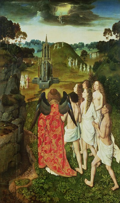 Paradies des symbolischen Brunnens von Dirck Bouts